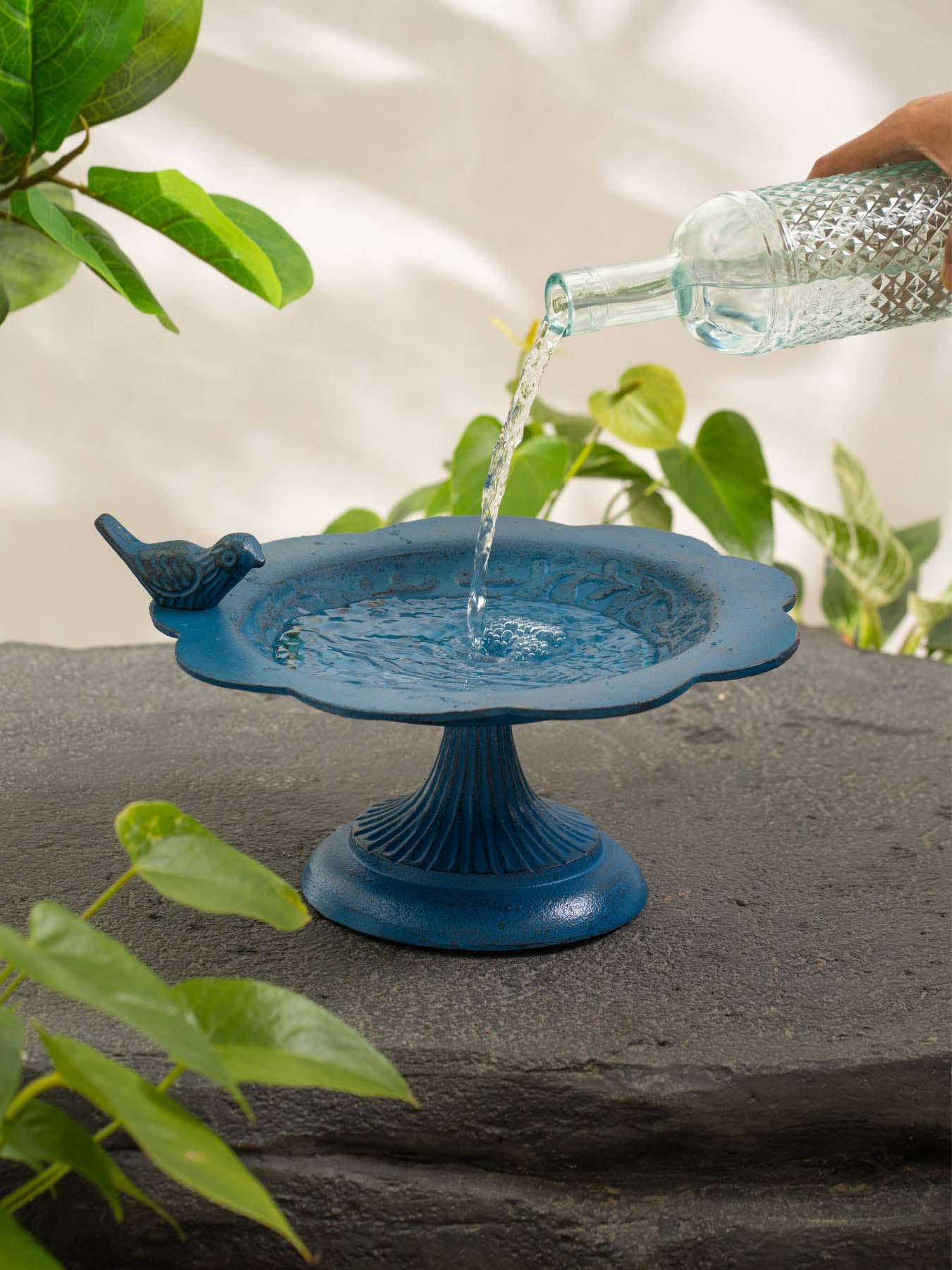 Bird Bath Leaf Pattern Platter