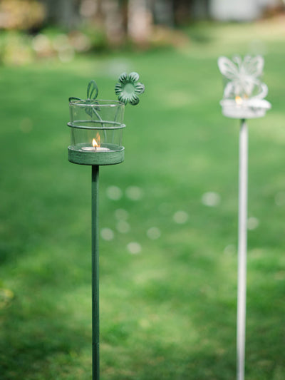 Flower & Butterfly Tealight Stick (Set Of 2)