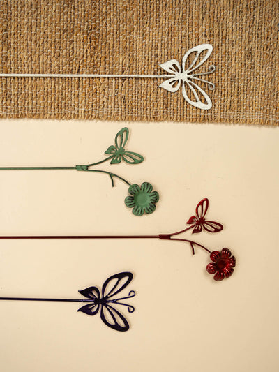 Miniature Flower & Butterfly Stick (Set of 4)