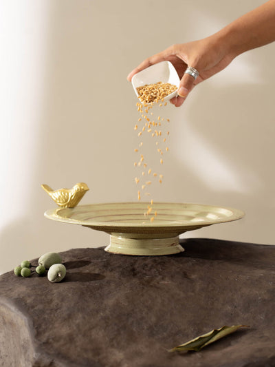 Golden Motif Bird Bath
