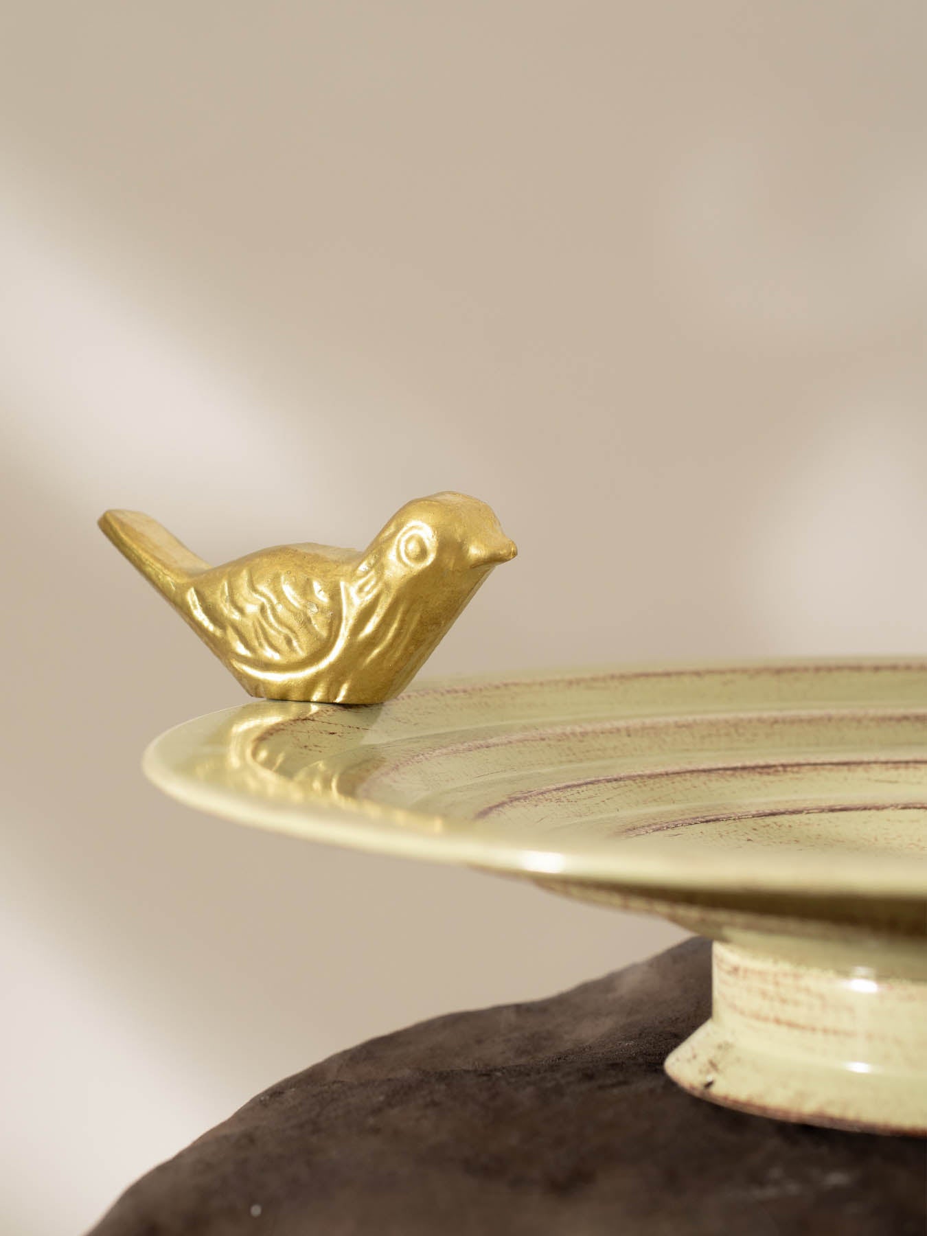 Golden Motif Bird Bath