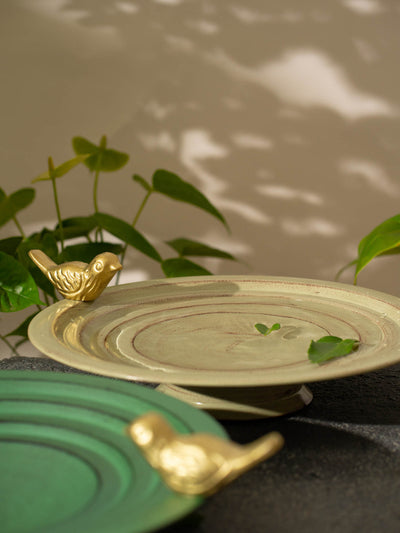 Golden Motif Bird Bath