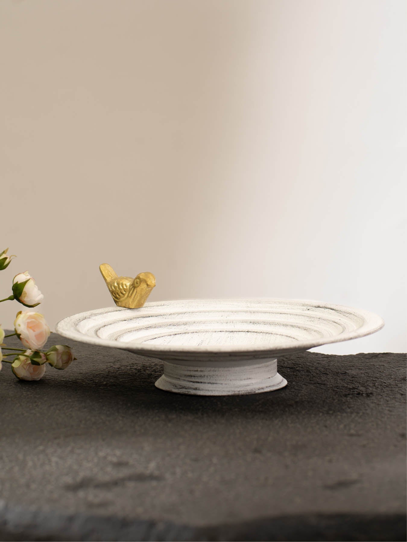 Golden Motif Bird Bath