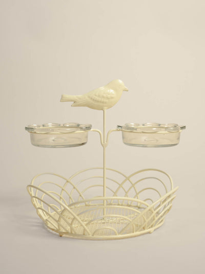 Snack Basket With Glass Bowls