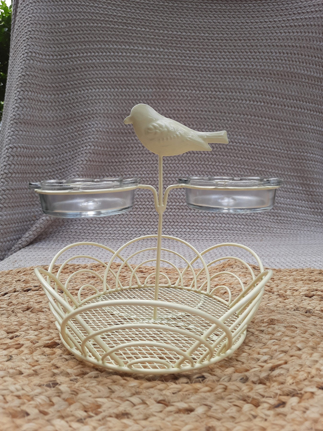 Snack Basket With Glass Bowls