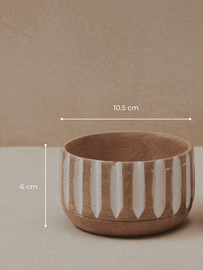 Striped Wood Nut Bowls