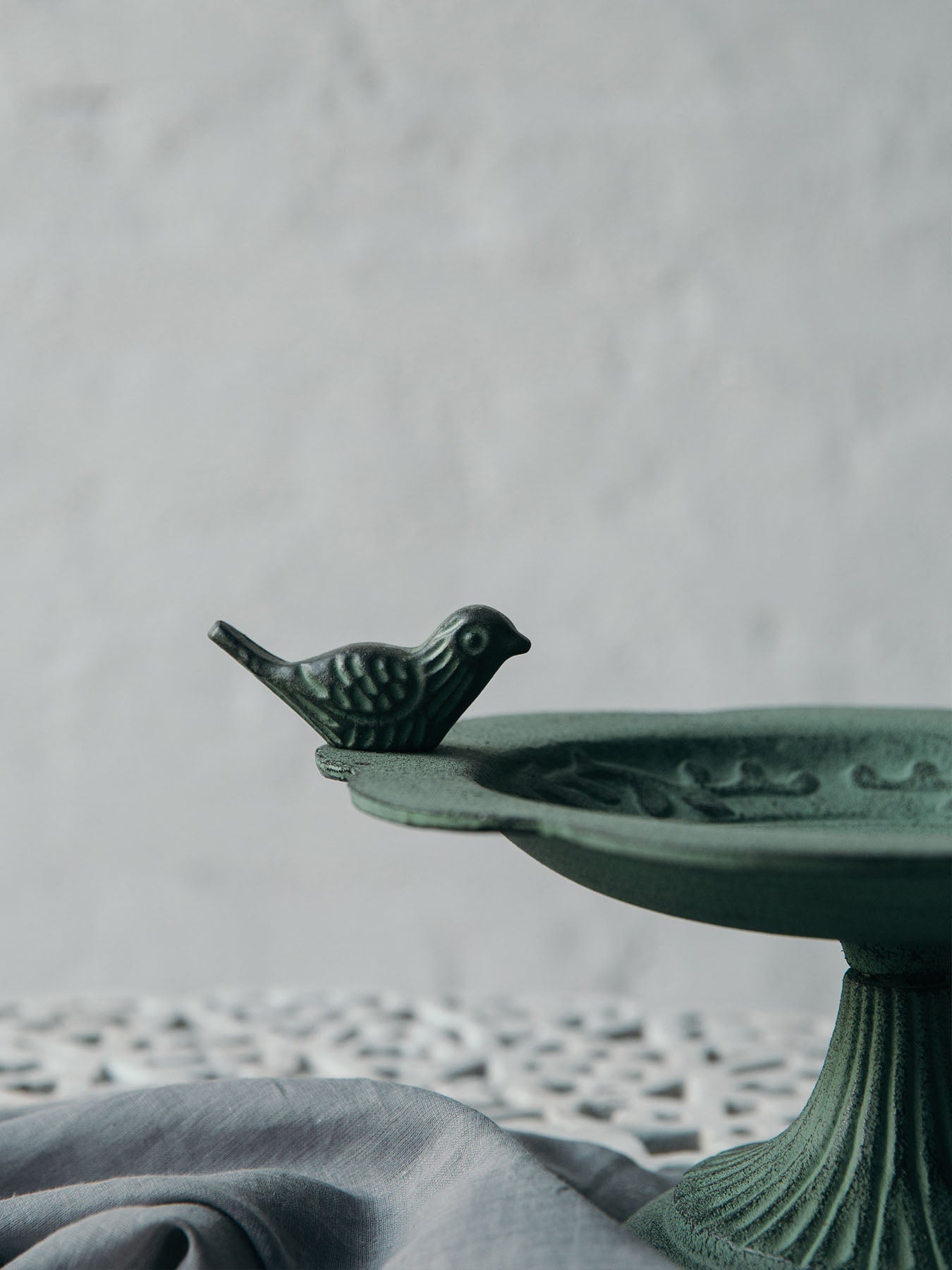 Bird Bath Leaf Pattern Platter