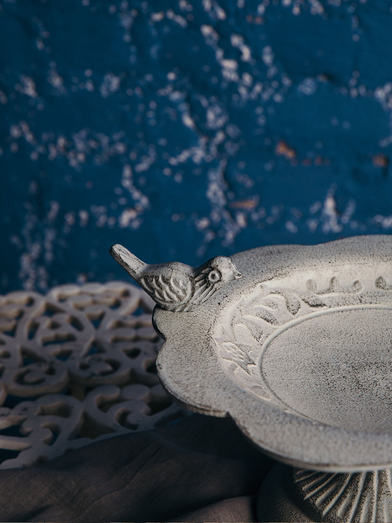 Bird Bath Leaf Pattern Platter