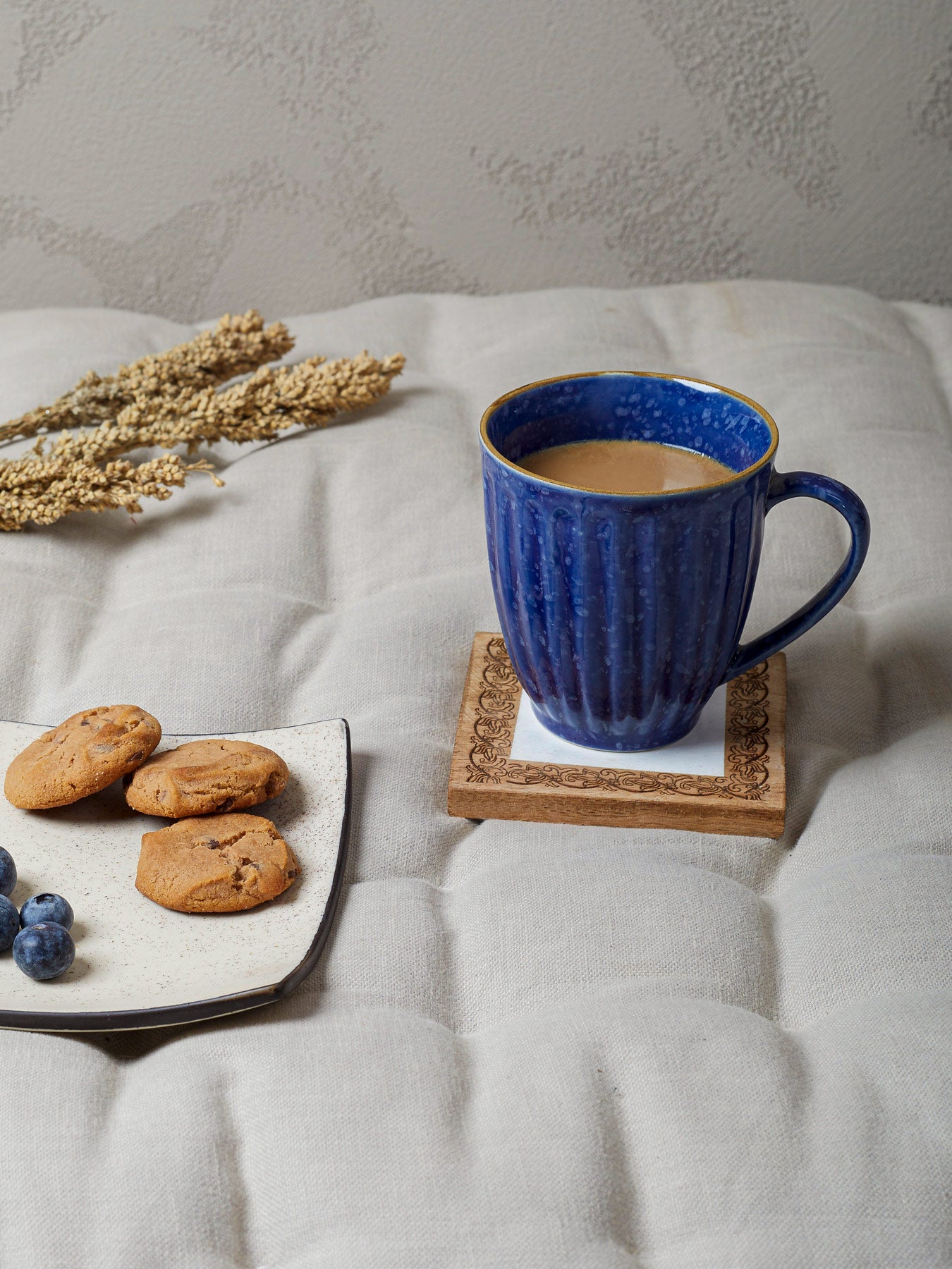 Royal Blue Textured Mugs (Set of 2)