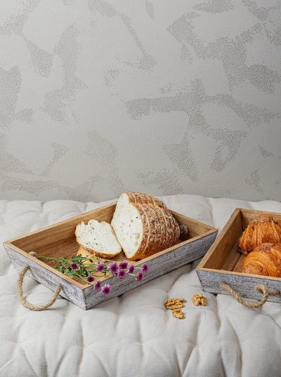 Bread Basket With Rope Handles (Set of 2)