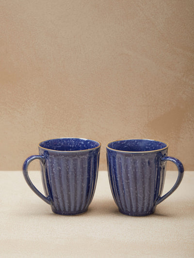 Royal Blue Textured Mugs (Set of 2)