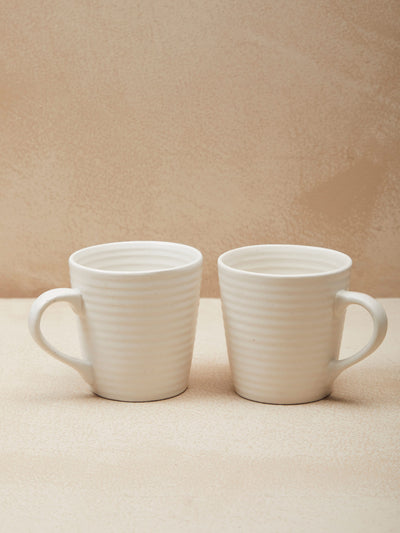 Ivory Textured Mugs (Set of 2)