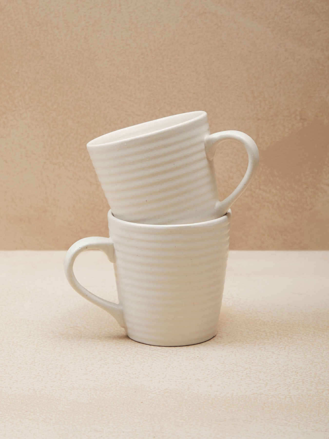 Ivory Textured Mugs (Set of 2)