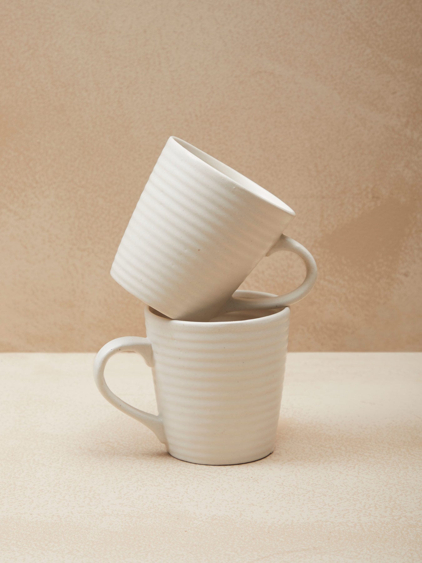 Ivory Textured Mugs (Set of 2)