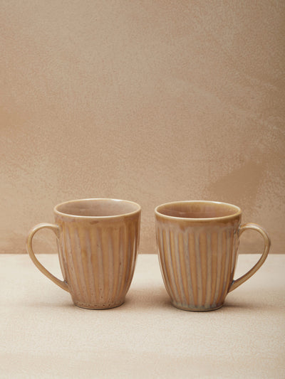 Dark Mustard Textured Mugs (Set of 2)