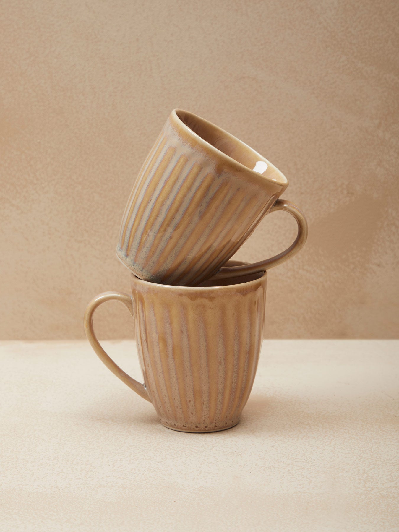 Dark Mustard Textured Mugs (Set of 2)